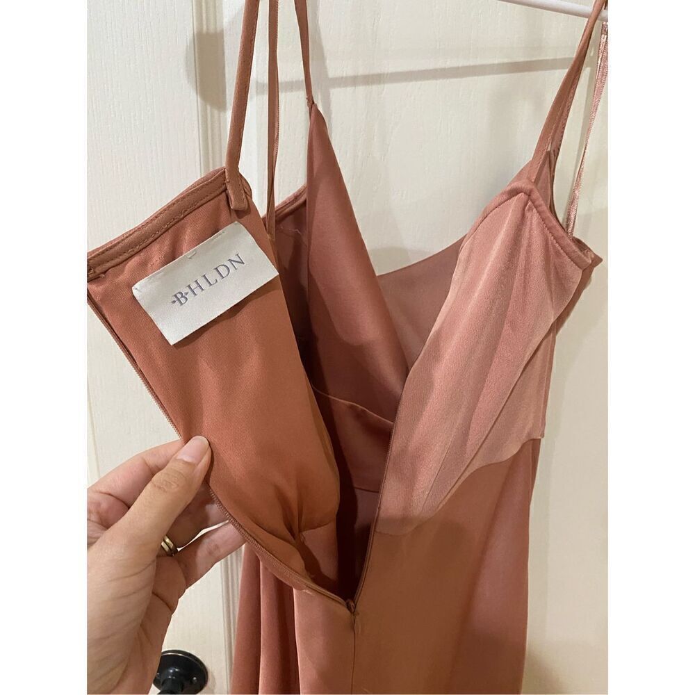 Anthropologie BHLDN Satin Cowl-Neck Midi Slip Dress - Picture 5 of 9